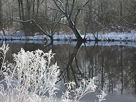 河,冬天,雪