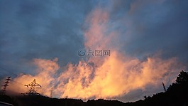 天空,云,日落