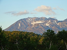 火山,森林,秋季