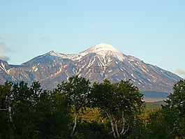 火山,森林,秋季