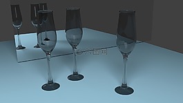 杯,鏡像,玻璃