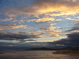 天空,mar,海灘
