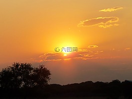 太陽,日落,天空