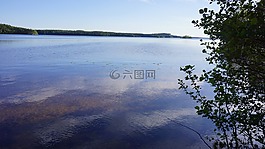 芬蘭,湖,海灘