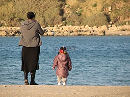 媽媽,女兒,孩子