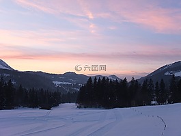 晚上,雪,天空