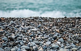 海岸,鵝卵石,石頭