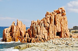 巖,紅色,撒丁島