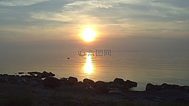 日落,夏天,himmel