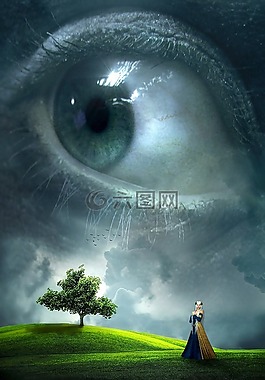 幻想,書的封面,眼