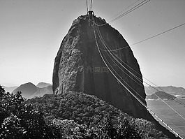 zuckerhut在黑色和白色,里約熱內(nèi)盧,著名