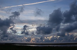 丹麦,nissum峡湾,黄昏