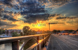 日落,黃昏,路