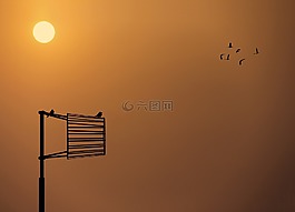 日落,太陽,天空