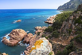 海,海灘,撒丁島