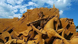 sandsculpting,沙,馬