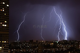 拉鏈,雷暴,城市