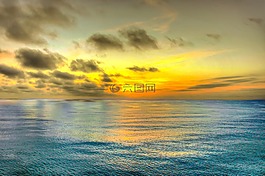 地中海,日落,海