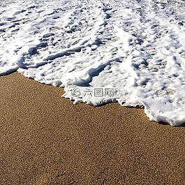 波,沙,海灘
