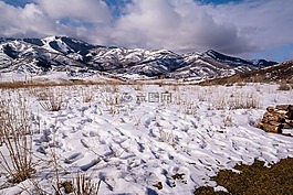 雪,山,猶他州