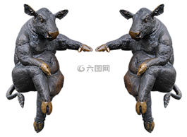 牛,奶牛,坐在
