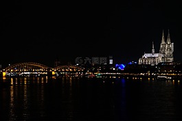 科隆,夜,hohenzollern 橋