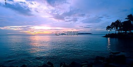 日落,大自然,海