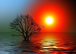 太陽,湖,設(shè)置