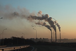 工廠,煙,排放