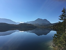 湖,景觀,巴特奧塞