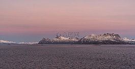 挪威海岸,日落,峡湾
