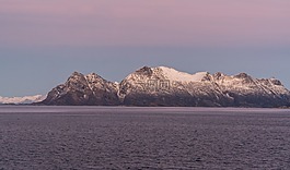 挪威海岸,日落,峡湾