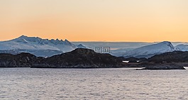 挪威海岸,日落,峡湾