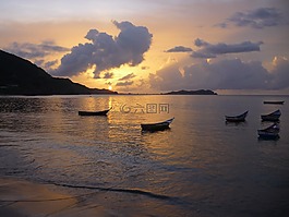 日落,加勒比里,委内瑞拉