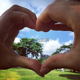 愛(ài)心,手掌,藍(lán)天