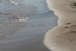 海灘,水,湖