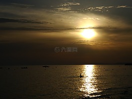 黑暗,海,海景