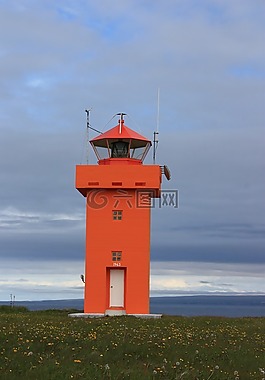 冰島,燈塔,紅色