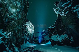 冰,洞穴,岩