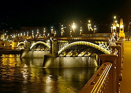 布达佩斯,桥,夜