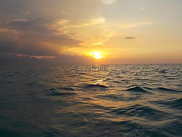 日落,海灘,太陽