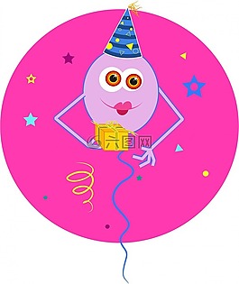 卡通,氣球,慶典
