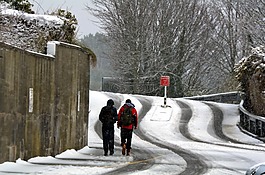 雪,走,小山