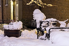 自行車,雪,覆蓋