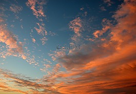 日落,云,藍(lán)色的天空