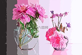 牡丹,鮮花,花瓶