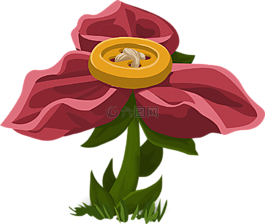 花,花瓣,按钮