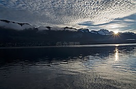 阿納西,日出,湖秋