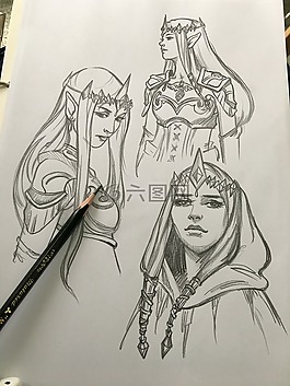 手繪,角色,人物