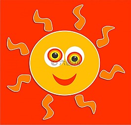 卡通,太阳,夏天
